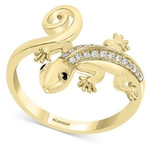 14k Solid Gold Limited Edition Diamond Pavé Lizard Ring